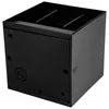 A black cube-shaped outdoor wall light with internal dividers, shown from a three-quarter angle. Náhľad obrázku produktu