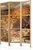 A three-panel room divider with a printed image of dandelion seeds and water droplets. Podgląd zdjęcia produktu