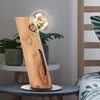 Tischleuchte, Metall, Eukalyptusholz, H 32 cm Produktbild-Vorschau 5