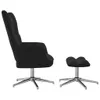 Design Möbel Relaxsessel mit Hocker Schwarz Samt - 2024 Neu Produktbild-Vorschau 4