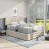 Bed met opbergruimte, 140x190 cm, beige, met fluweel, Productafbeelding-voorbeeld 8