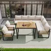 7-teilig Seil-Geflecht Garten Lounge-Set 7-8 Personen Produktbild-Vorschau 1
