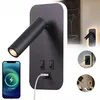 LED Wandlampe Schwarz – Schwenkbare Leselampe Wandmontage Produktbild-Vorschau 3