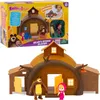 A product shot of a Masha and the Bear playset, including the packaging and the playset itself with figures. Náhled obrázku produktu