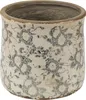 A ceramic pot with a floral pattern. Produktbild-Vorschau