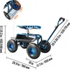 SucceBuy carrello da giardino con ruote, sgabello da Anteprima dell’immagine prodotto 8
