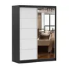 Schwebetürenschran Kleiderschrank 150 cm Schwarz/Weiß mit Produktbild-Vorschau 2
