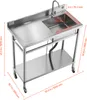 Lavello VEVOR in acciaio inox (1000 x 500 x 1055 mm), vasca Anteprima dell’immagine prodotto 8
