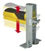 A close-up of a yellow and black tool with a silver metal adjustable bracket, against a white background. Red arrows indicate vertical movement. Náhled obrázku produktu