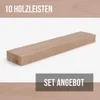 10er-Set Holzleisten - Buche gehobelt - 25 x 25 x 500 mm Produktbild-Vorschau 5