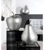 Gilde Dekoobjekt, Birne, Fiberglas, Magnesia, silberfarben, Voir les images du produit 2