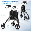 COSTWAY Rollator stretto per appartamenti, triciclo Anteprima dell’immagine prodotto 3