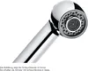 A close-up studio shot of a chrome shower head. Anteprima dell’immagine prodotto