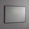 A rectangular mirror with a black frame is mounted on a textured gray wall. Produktbild-Vorschau