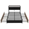 Flachbett(Schwarz,140*200cm)Eisenrahmenbett,Nachttischlampe, Produktbild-Vorschau 7