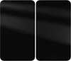 Two black glass stove top protectors are shown side-by-side against a black background. Produktbild-Vorschau
