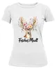 Camiseta para mujer, diseño "Chica guapa, ciervo, flores, Vista previa de la imagen del producto 2