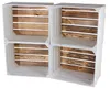 5x Moderne weiße Obstkiste / Holzkiste mit geflammtem Produktbild-Vorschau 1