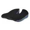 A black and gray ergonomic seat cushion with a U-shaped cutout. Produktbild-Vorschau