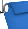 vidaXL Skládací lehátko se slunečníkem a kolečky Steel Blue Náhled obrázku produktu 5