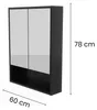 60x78 cm Spiegelschrank Bad Schwarz mit Glaseinlegeböden Produktbild-Vorschau 3