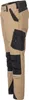 A pair of tan and black work pants shown from the side. Produktbild-Vorschau
