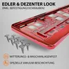 2 Kennzeichenhalter Rot - Chrom Kennzeichenhalterung Halter Produktbild-Vorschau 2