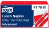 Tork Serviette 477861 33x33cm 3lg. 1/4 Falz rot 150 Produktbild-Vorschau 6