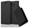 A black flip-style phone case for a Motorola MOTO C PLUS is shown, with the case open and a portion of the phone visible. Náhľad obrázku produktu