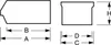 Diagram showing dimensions of a product. Anteprima dell’immagine prodotto