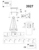 Instructional diagram for a pendant light fixture, showing assembly steps and remote control functions. Náhled obrázku produktu