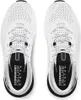 A top-down view of a pair of white and black Under Armour running shoes. Produktbild-Vorschau