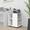The Living Store Rollschrank Weiß 60x53x72 cm Holzwerkstoff Produktbild-Vorschau 3