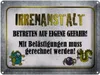 vianmo Blechschild 30x40 cm Irrenanstalt betreten Gefahr Produktbild-Vorschau 1