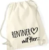 Huuraa Turnbeutel Rentner mit Herz 12 Liter Natural Produktbild-Vorschau 1