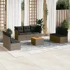 8-tlg. Garten-Sofagarnitur mit Kissen Grau Poly Rattan Produktbild-Vorschau 2