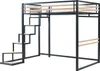 Łóżko loftowe - 140 x 200 cm - Metal & MDF - Naturalne Podgląd zdjęcia produktu 5