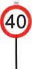 Schild 40 mit Stab zum 40. Geburtstag Produktbild-Vorschau 1
