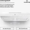 A diagram illustrating the airflow of a kitchen range hood in both exhaust and recirculating modes. Podgląd zdjęcia produktu