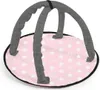A baby play gym with a pink star-patterned mat and gray arches. Náhled obrázku produktu