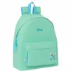 A mint green backpack with blue accents and a Stitch graphic. Produktbild-Vorschau