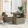 vidaXL Zahradní stůl se skleněnou deskou šedý 100x55x73 cm Náhled obrázku produktu 2