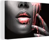 MuchoWow® - Leinwandbilder - Lippen - Rot - Schwarz, Produktbild-Vorschau 1