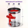 A close-up view of a vacuum cleaner dust container with dimensions indicated. Produktbild-Vorschau