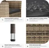 2 ratanové židle + 4 potahy na sedáky - přírodní/tmavě šedá Náhled obrázku produktu 6