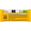 The back of a yellow chocolate bar wrapper with nutritional information and ingredients. Produktbild-Vorschau