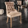 Eleganter Stuhl CASTLE coffee Samt Landhausstil mit Produktbild-Vorschau 1