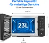 A diagram of a microwave oven with dimensions and capacity indicated. Produktbild-Vorschau