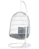 BELIANI Závěsné křeslo s kovovým stojanem bílé 102 cm s Náhled obrázku produktu 6