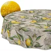 Tischdecke 100x100cm Rund Grau abwaschbar Madrid Stoff Premium Mediterran Zitrone mit, Hauptbild Produktbild-Vorschau